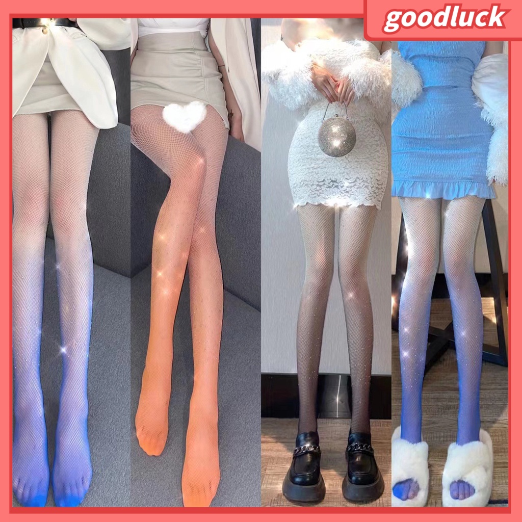 [Hàng Có Sẵn] Vớ Đùi Cao Đến Đùi Bằng Acrylic Lấp Lánh Lưng Cao Co Giãn Để Dating