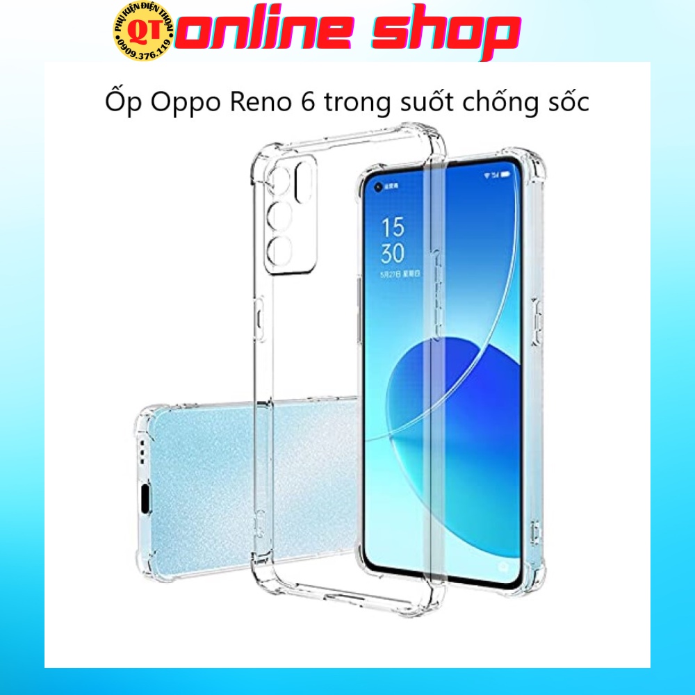 Ốp lưng OPPO RENO 6(4G),ốp trong suốt có gù chống sốc-phụ kiện online shop