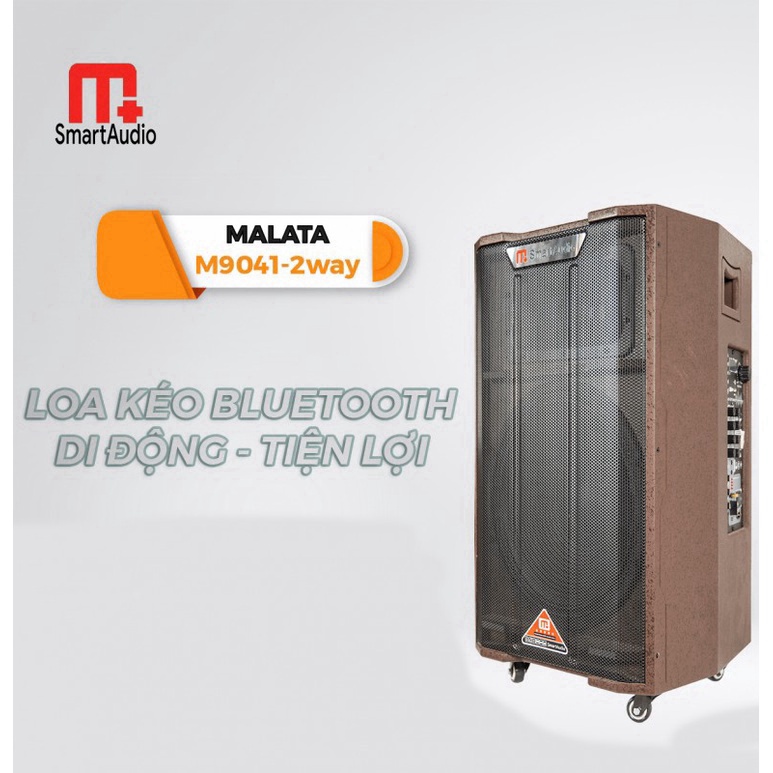 [Sale Tết] Loa kéo bluetooth Malata M+9041 bass 4 tấc tặng kèm 2 micro không dây Công suất max 600W âm thanh đỉnh cao