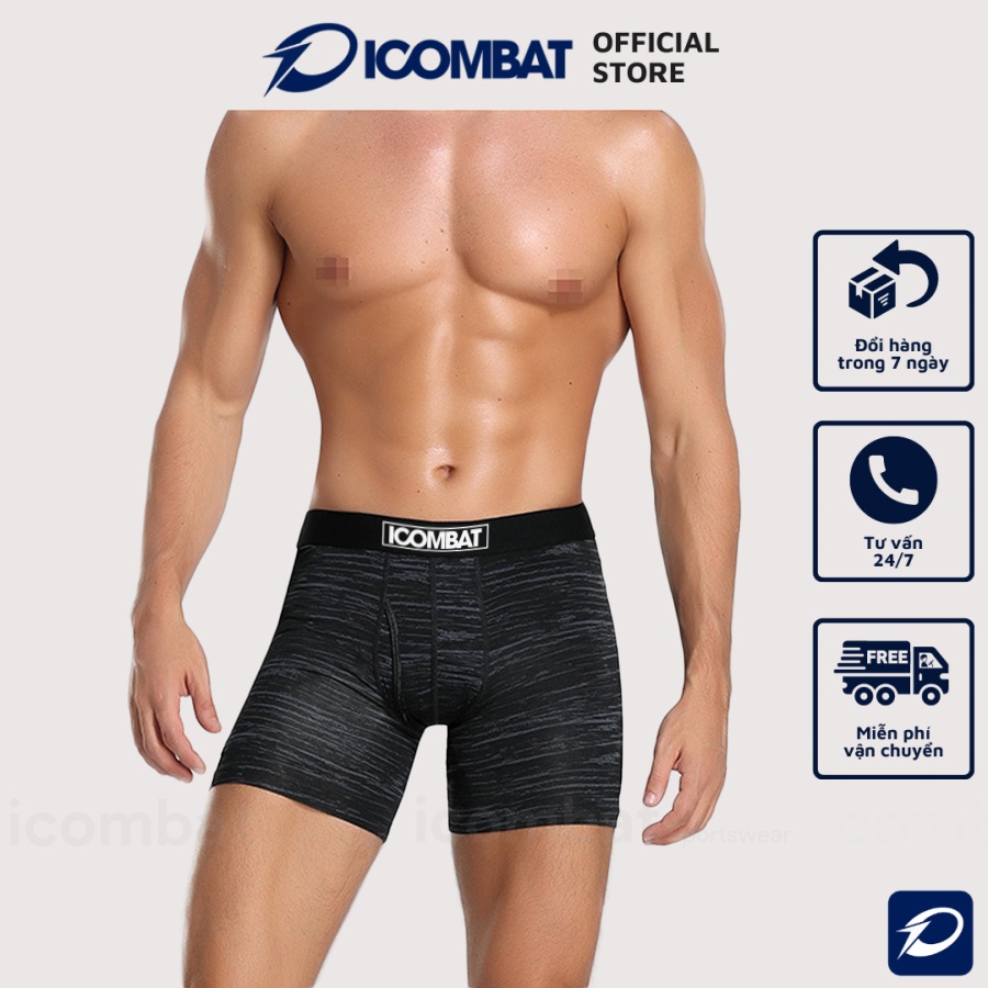 Quần lót thể thao nam iCombat Mono Dark Night legging nam ngắn màu đen chơi bóng rổ, đá banh, chạy bộ, GYM