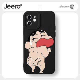 Ốp lưng JEERO hoạt hình dễ thương đẹp ngầu đen Cho iPhone 16 15 14 13 12 11 Pro Max SE 2020 X XR XS 8 7 ip Plus kute HFF2170