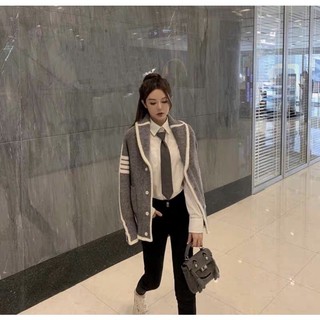 Áo Khoác Len Lông Thom Brown e Giấu Quần