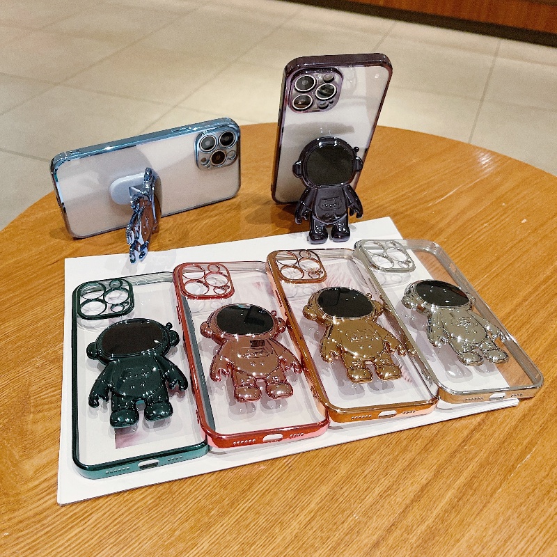 NASA Ốp Điện Thoại Trong Suốt Chống Sốc Có Giá Đỡ Cho IPhone 11 12 13 14 Pro MAX Mini XS MAX XR X 7 8 Plus SE2 2020