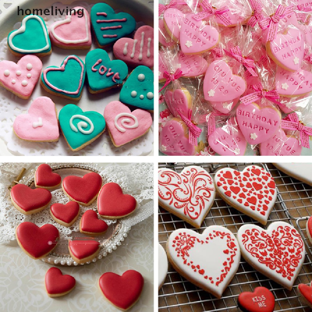 Bộ 4 Khuôn Nhựa Làm Bánh Hình Trái Tim Xinh Xắn