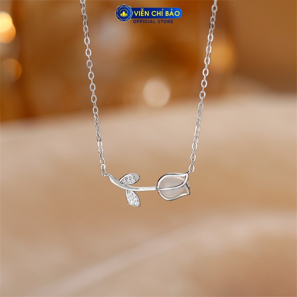 Dây chuyền bạc nữ hoa hồng NEW chất liệu bạc 925 thời trang phụ kiện trang sức Viễn Chí Bảo D000119