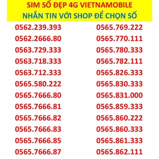 Sim Số Đẹp 4G Tam Hoa Giá Rẻ - Sóng Mạnh Tốc Độ Cao - Gọi Ngoại Mạng Miễn Phí - 240gb/Tháng