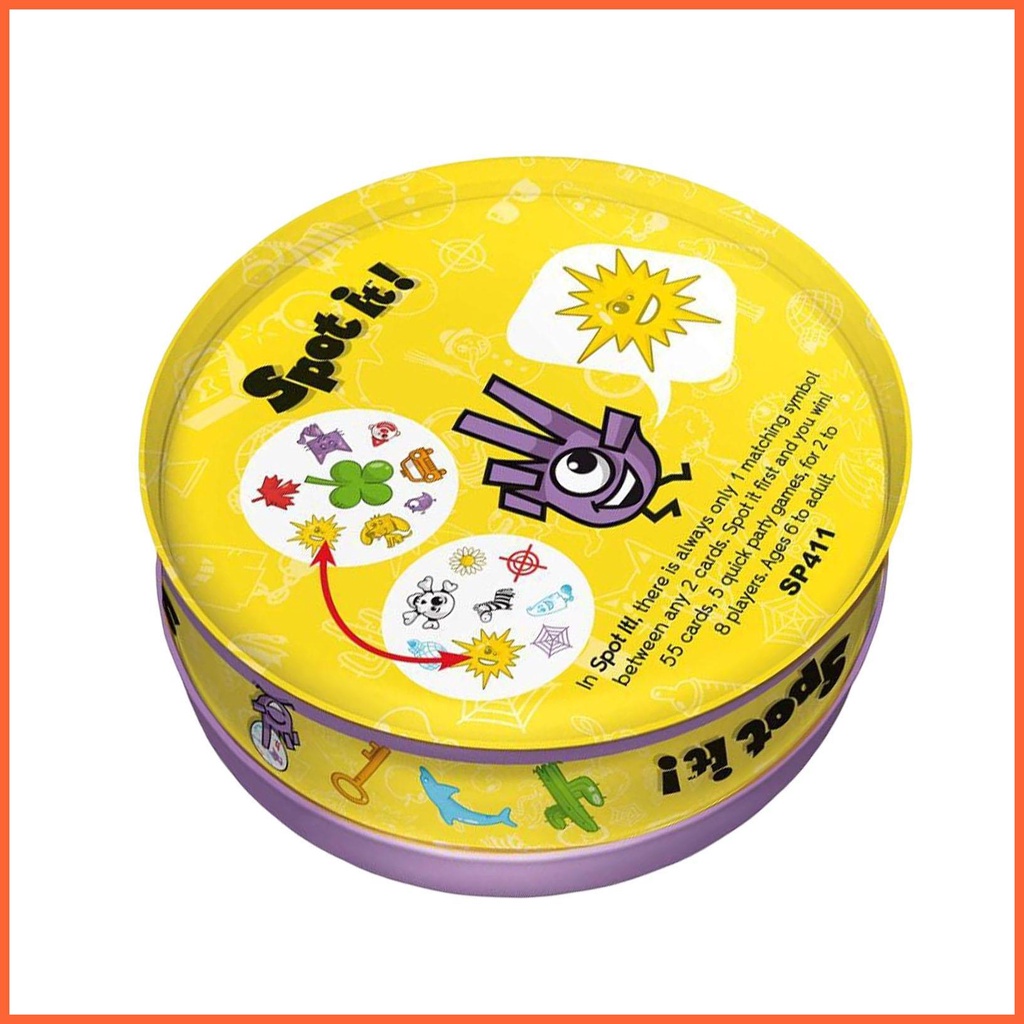 Bộ Trò Chơi Rút Thẻ Bài Trò Chơi Thể Thao Spot It Bằng Kim Loại Màu Đỏ Cho Trẻ Em