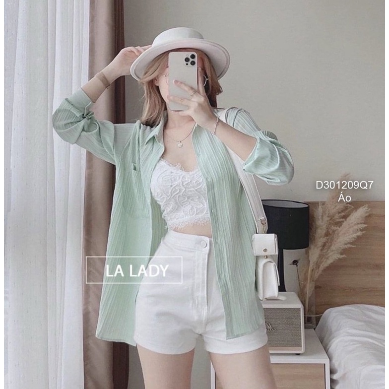 Áo sơ mi xanh ngọc tay dài trơn sang trọng VIENS STORE