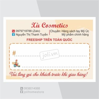 200 Phiếu ghi mã vận đơn in tên riêng A7