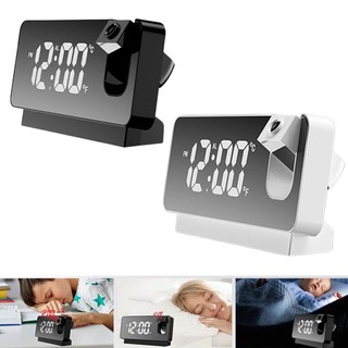 LED Digital Projector Projection Snooze Dual Alarm Clock Protable FM Radio Timer USB Charging