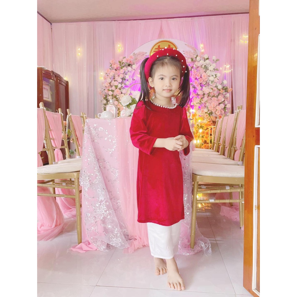 BỘ ÁO DÀI CÁCH TÂN CHO BÉ TẶNG KÈM MẤN ĐÍNH NGỌC KIÊU SA Thiết kế nhà An Nhi Kids - Thời trang cho bé