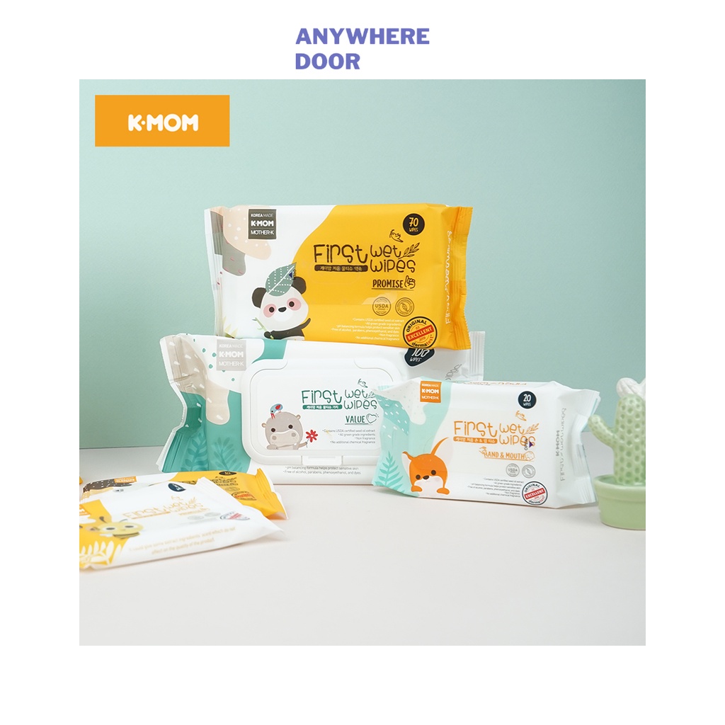 Khăn ướt cao cấp K-Mom Hàn Quốc 70 khăn/túi