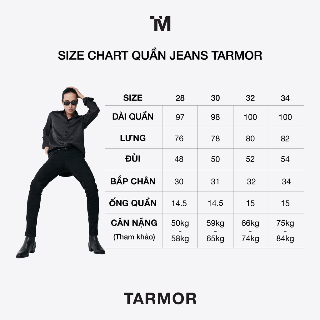 Quần Jeans TARMOR Dáng Ôm Màu Xanh Đậm Skinny Jeans In Dark Blue