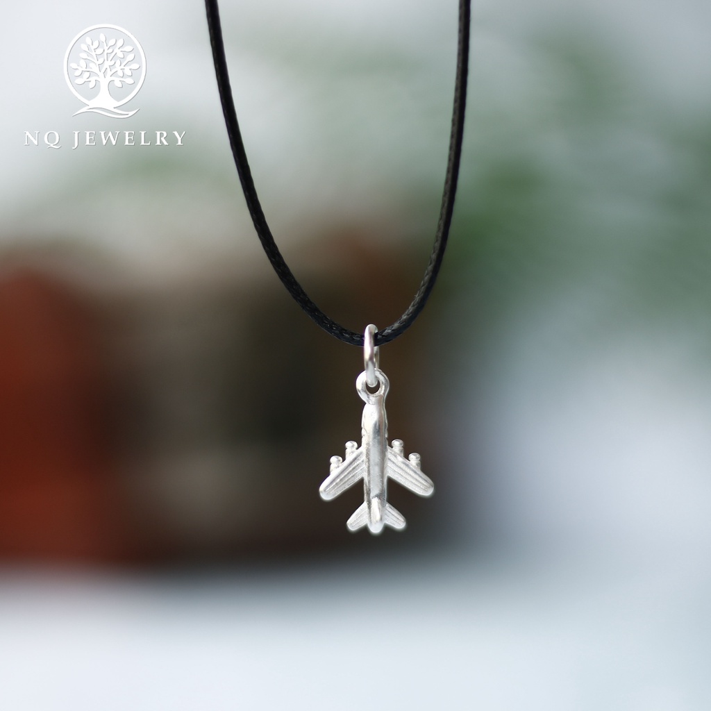 Dây chuyền mặt hình máy bay bạc trắng - NQ Jewelry