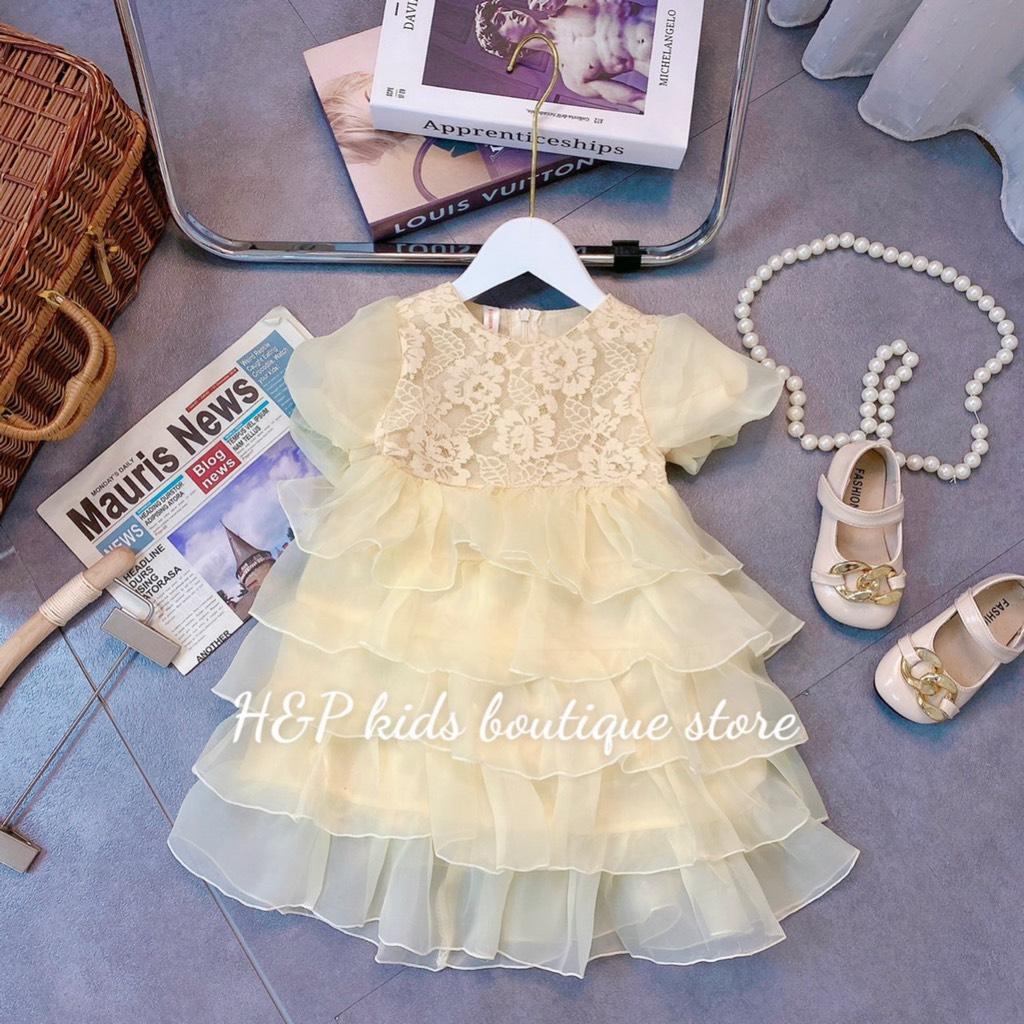 Đầm cho bé gái đầm tầng công chúa hình hoa thêu 7-20kg