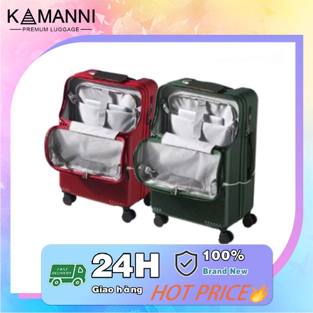 【KAMANNI】Vali Du Lịch nhỏ - USB ổ sạc, đa Năng Va li Du Lịch Nhựa Chất Liệu PC Cao Cấp size 20/24 Chống Va Đập
