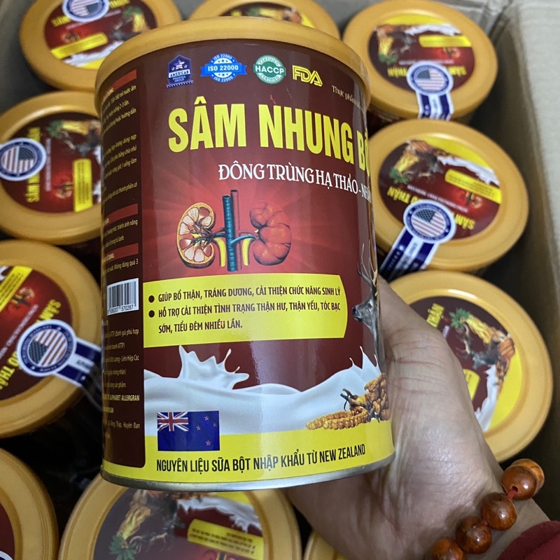 Hộp 900g Sữa SÂM NHUNG BỔ THẬN Đông trùng hạ thảo Nhân sâm Giúp bổ thận tráng dương cải thiện chức năng sinh lý Nam Nữ