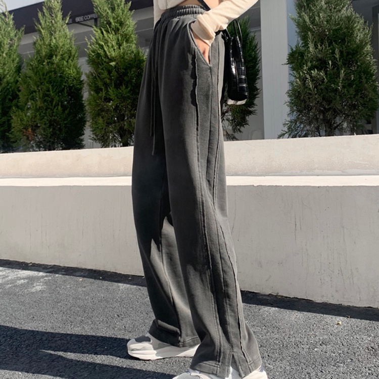 Quần SUXI ống rộng lưng cao màu sắc đơn giản thời trang cho nữ