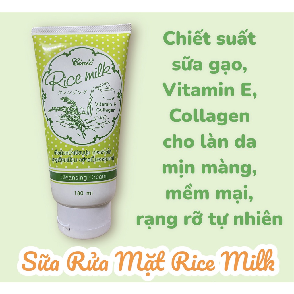 Sữa Rửa Mặt Civic Rice Milk Thái Lan 180ML