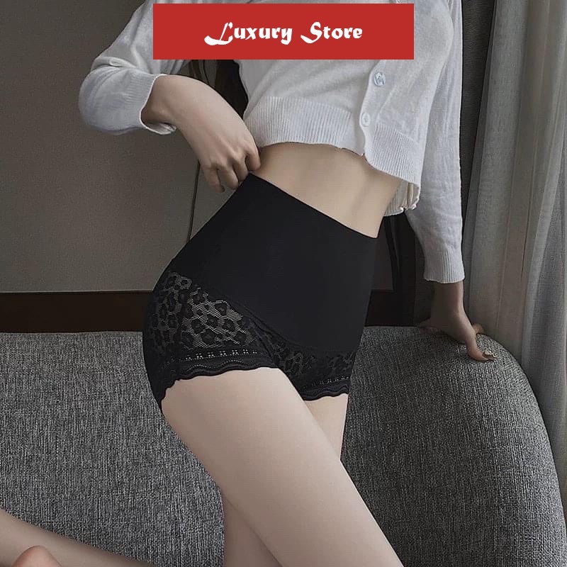 Quần Lót Gen Bụng Nữ Luxury Cạp Cao Thon Gọn Bụng Nâng Mông Chất Liệu Su Lạnh Phối Ren Mềm Mại QG02