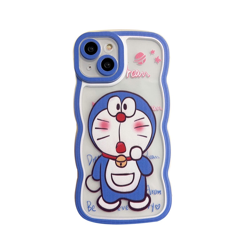 Cartoon Casing Realme C35 Narzo 50A Prime C21Y C25Y C21 C17 7i C15 C12 C25 C25S 20 30A C20 C11 2020 2021 8i 8 Pro 4G 5G 5 5i 5s 6i 2 U1 Cute Waves Edge Doraemon Clear Soft Phone Case Fine Hole Airbag Shockproof Protection Full Back Cover HNB 01