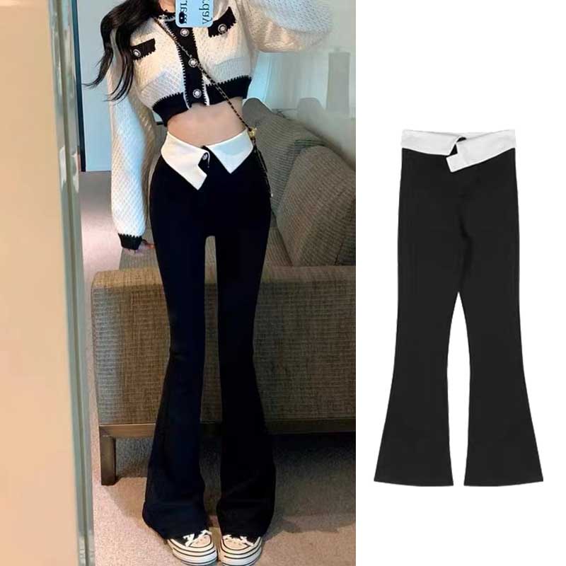 Quần Nữ Ống Loe Rộng Lưng Cao Thời Trang Hàn Quốc Mới