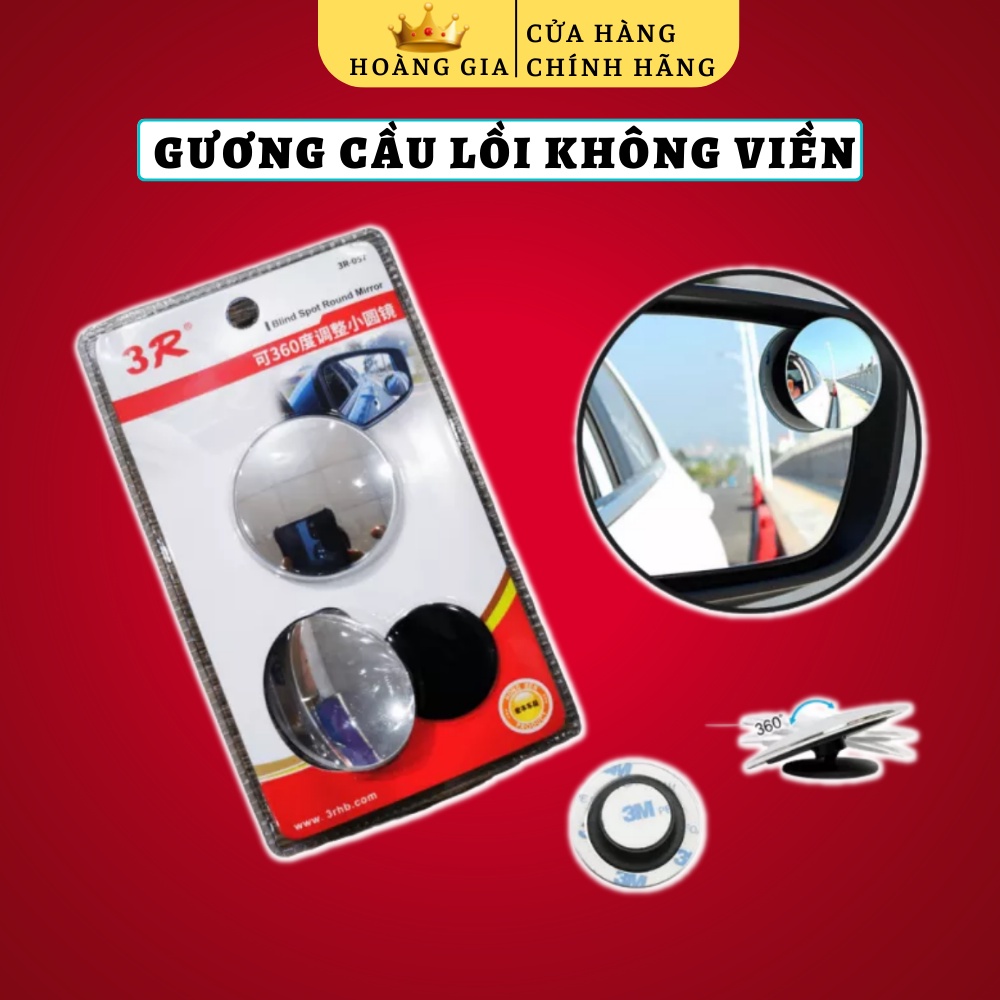 Gương Cầu Lồi Ô Tô – Gương Cầu Lồi - Xóa Điểm Mù Xoay 360 Độ Không Viền Hàng Cao Cấp Gắn Kính Chiếu Hậu Ô Tô