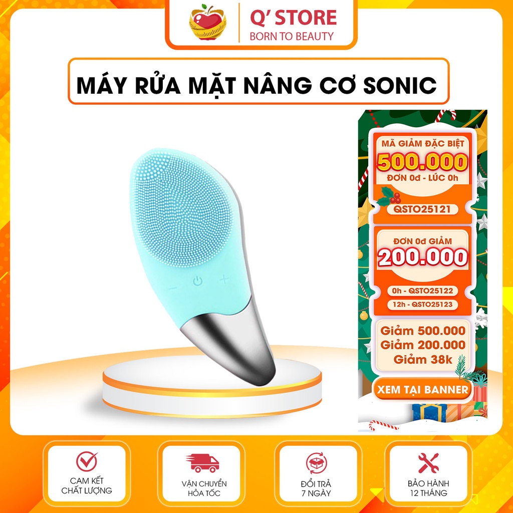 Máy Rửa Mặt Nâng Cơ Sonic Thẩm Thấu Dưỡng Chất, Nâng Cơ, Matxa Và Rửa Sạch Chân Lông Bảo Hành [6 Tháng]