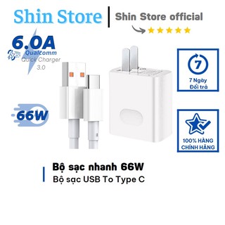 Bộ củ sạc nhanh kèm cáp sạc nhanh Type C 66W cho Xiaomi/Oppo/Vivo/Samsung/Huawei