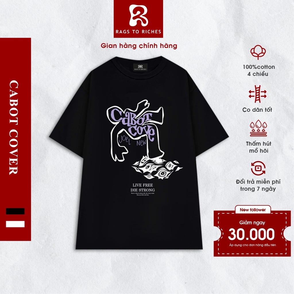 Áo Thun Nam Nữ RIIR21 RAGS TO RICHES of CAPARIES Form rộng Unisex Cotton 4 chiều Chống Nhăn Cổ tròn Cao Cấp