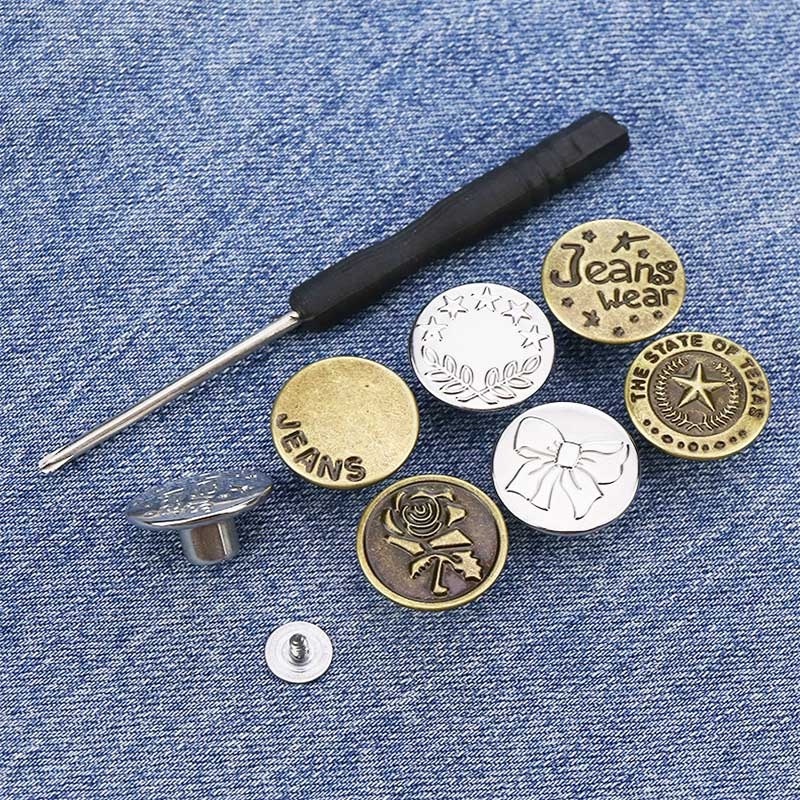 Nút Bấm Kim Loại Có Thể Tháo Rời Cho Quần Jean / Nút May Vá Tiện Dụng
