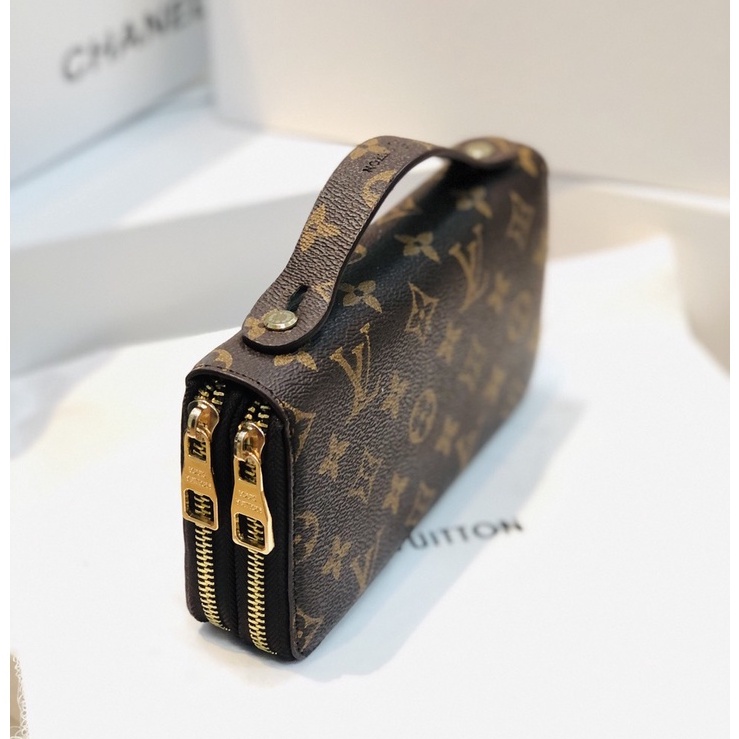 Ví Cầm Tay LV hai khóa bản to cao cấp có hộp tặng kèm size 20cmx 10cm