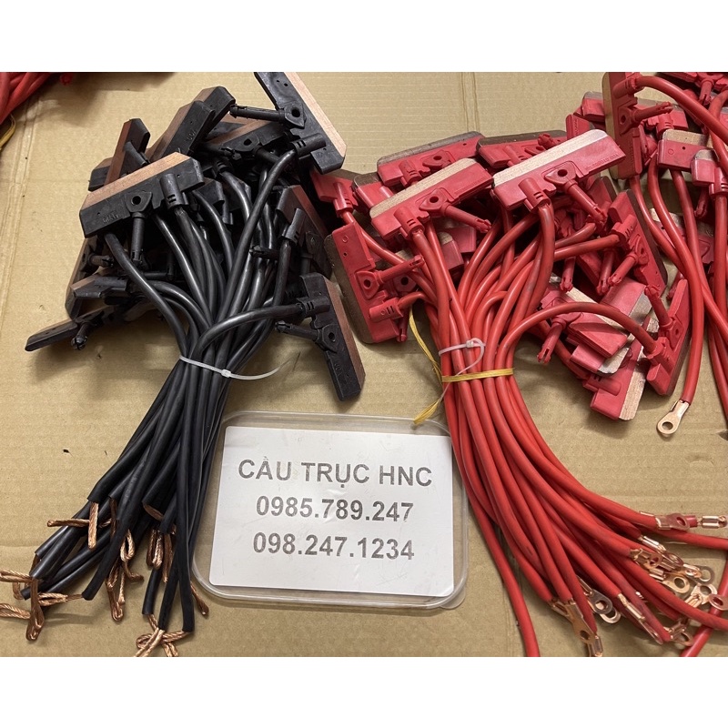 Lưỡi chổi than, má chổi than, than chổi tiếp điện 3P 4P 6P - cho pa lăng, cẩu trục