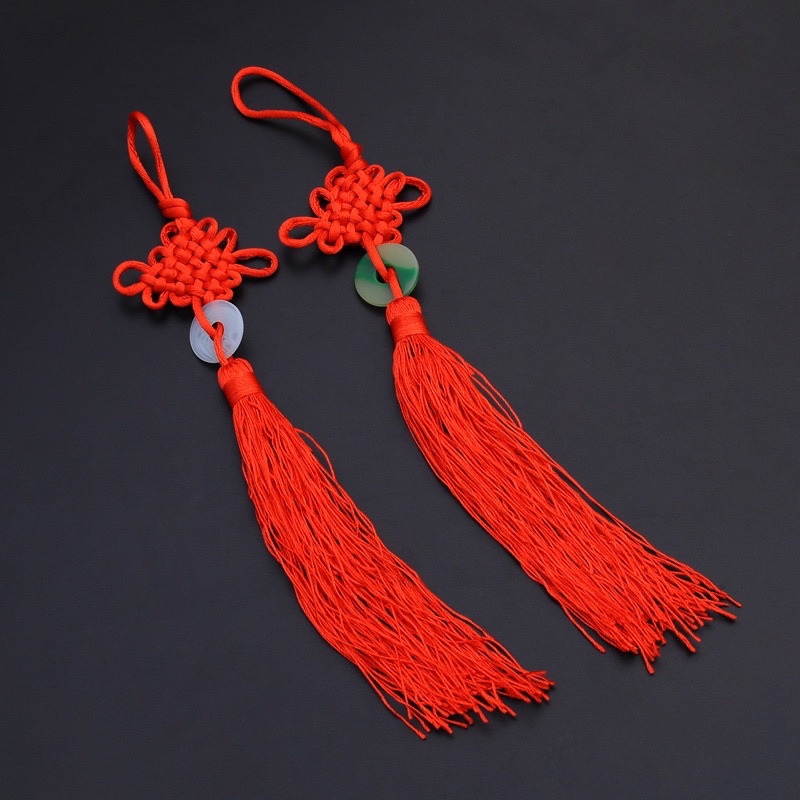 Dây tua rua trang trí, dây đồng tâm, decor nhà, xe ô tô, màu đỏ may mắn, tài lộc, liễng treo trang trí Tết đẹp
