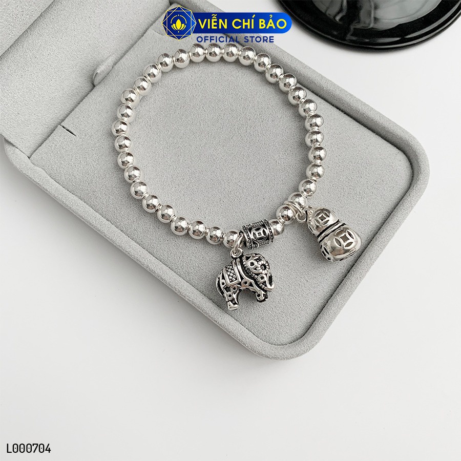 Vòng tay bạc nữ bi charm voi kim tiền hồ lô hoa sen chất liệu bạc 925 thời trang phụ kiện trang sức Viễn Chí Bảo L000704