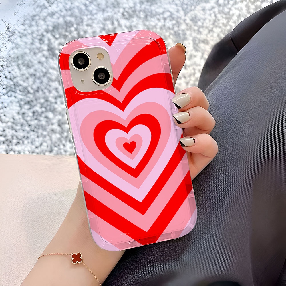 Ốp Điện Thoại Trong Suốt In Hình Trái Tim Cho iphone 14promax 11 13 12 7Plus X XS Max