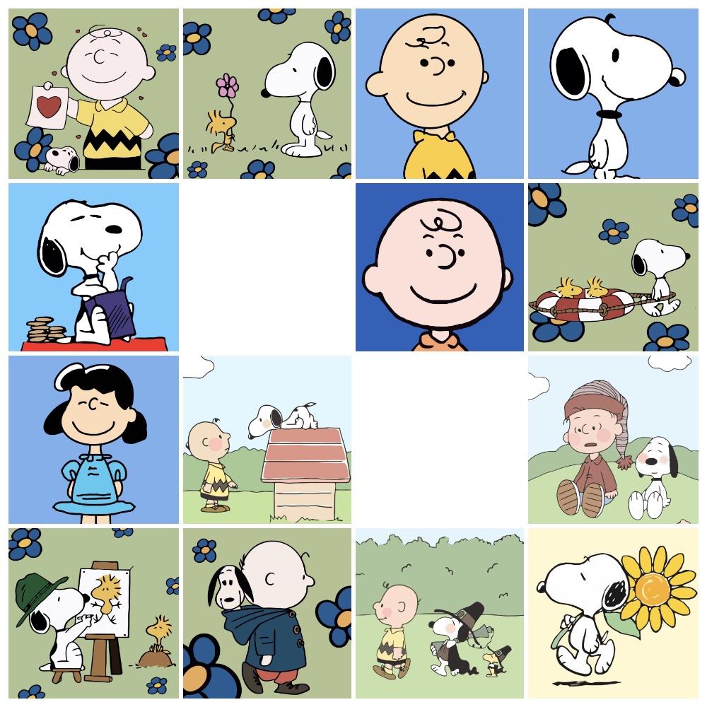 Tranh Sơn Dầu Trang Trí Hình Chó Snoopy (20 * 20 30 * 30 40 * 40cm)