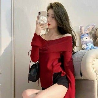 Áo bẹt vai tay dài xẻ trước rút dây bên tutu2