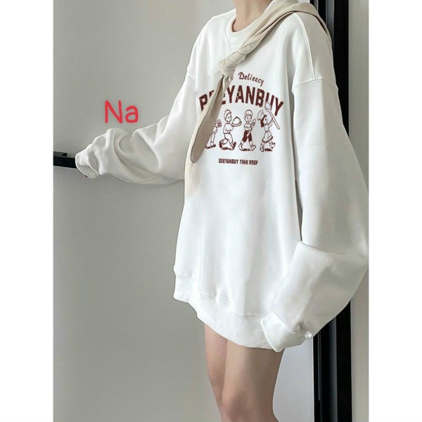 Áo Sweater cổ tròn dài tay BEEYANBUY thun hoodie form rộng UlzzangChất nỉ cotton đẹp Không Bai xù Trend