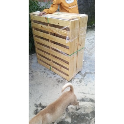 Giường pallet 4 mảnh chân cao 20cm bính kính 4 góc