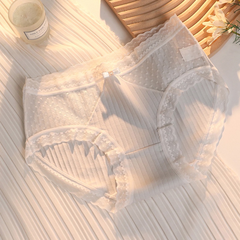 Quần lót nữ cao cấp chất liệu cotton có viền ren cá tính co dãn tốt 108