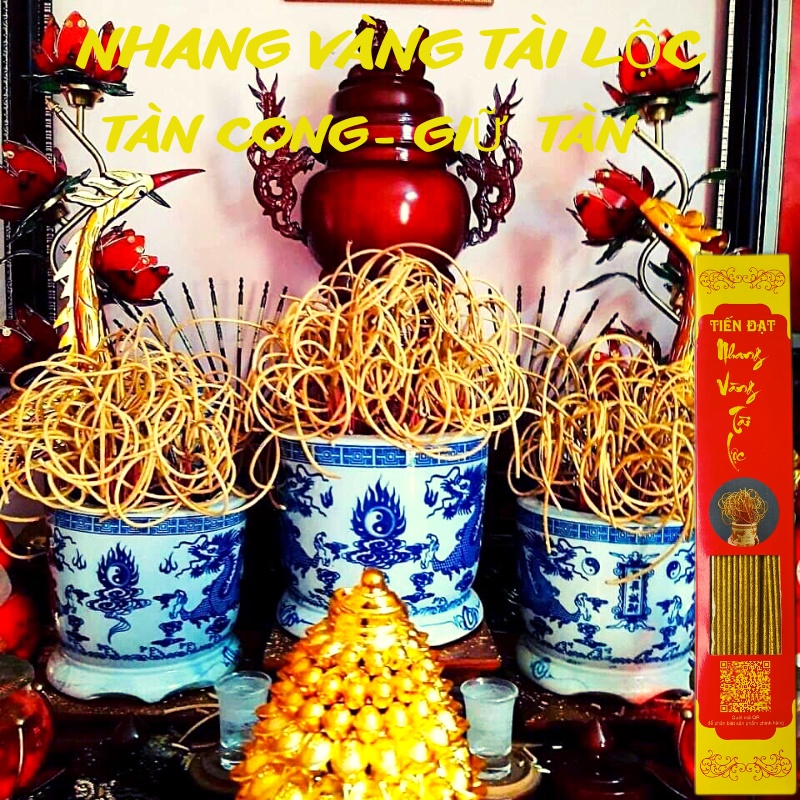 Nhang Thảo Mộc Tài Lộc Thơm Đặc Biệt Cao Cấp, Nhang Vàng Tài Lộc Đậu Tàn, Nhang Sạch Cuộn Tàn Đậu Lộc Hương Tiến Đạt