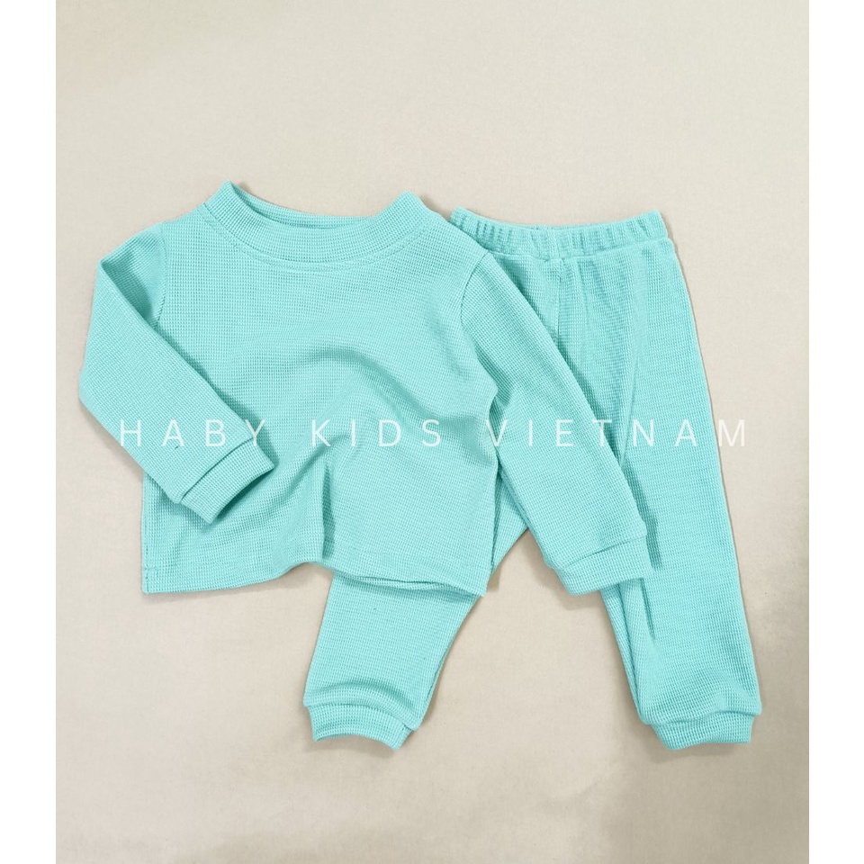 Bộ đồ thu đông dài tay chất tổ ong cao cấp HABY KIDS