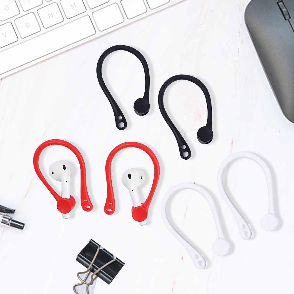 Set 2 Móc Tai Nghe Không Dây Bằng Silicone Chống Thất Lạc Nhỏ Gọn Tiện Lợi Dành Cho Văn Phòng / Hàng Ngày