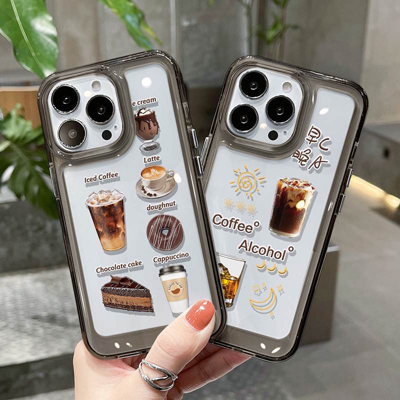 Ốp điện thoại DECOPHONE trong suốt họa tiết hạt cà phê cho Samsung Galaxy S22 S23 Ultra S22 + S23 + Plus