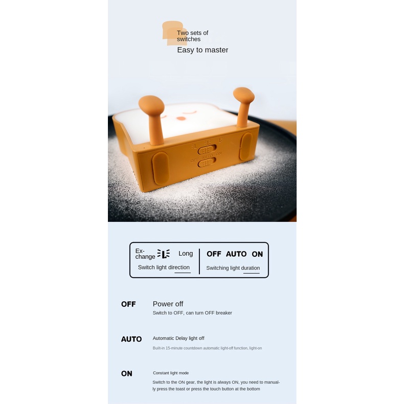 Đèn Ngủ Để Bàn Họa Tiết Hoạt Hình Sáng Tạo Có Thể Sạc Lại