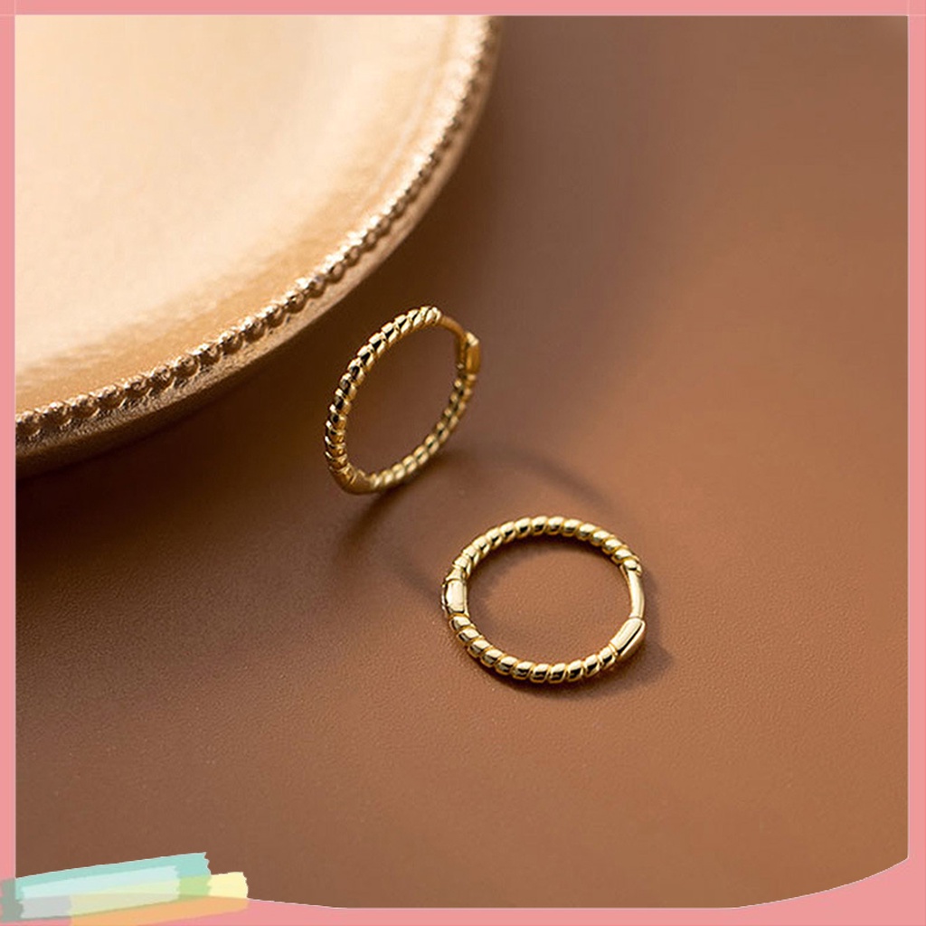 1 đôi khuyên tai hình tròn đính đá thời trang cho nữ