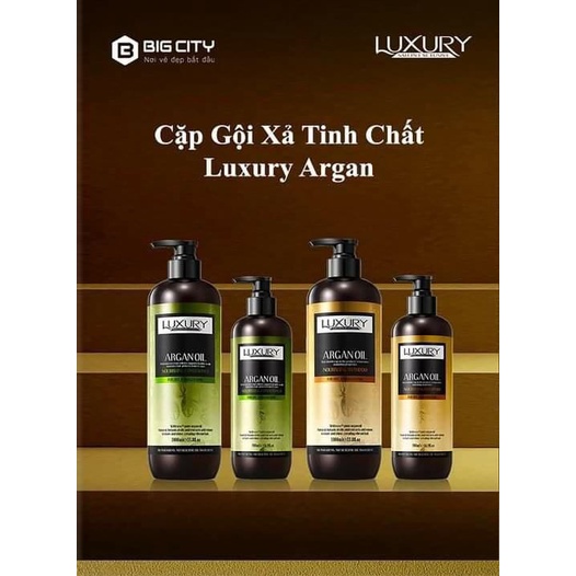 Bộ Dầu Gội-Xả Tinh Chất Luxury Argan Oil 1000ML X 2 Chính Hãng Italy