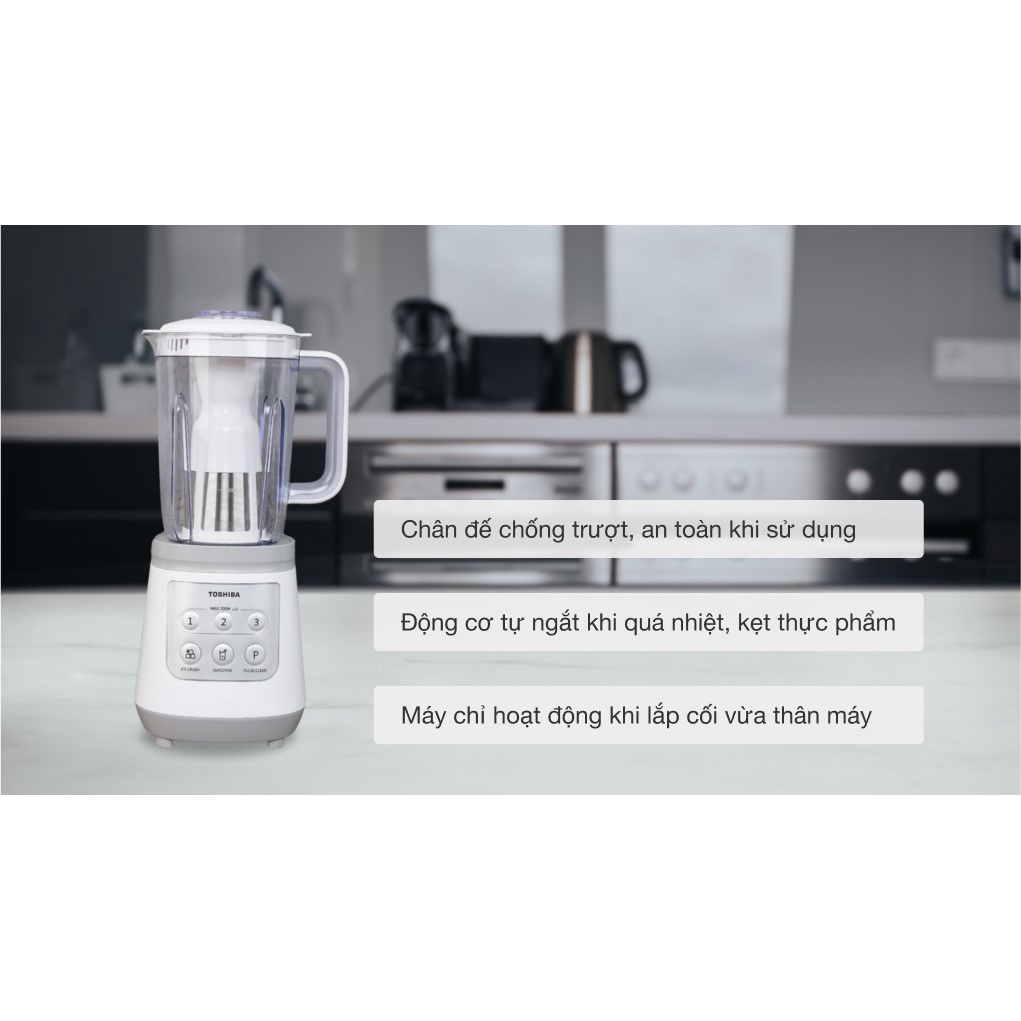 Máy xay sinh tố đa năng Toshiba BL-70PR2NV Trưng bày Công suất: 700W - 3 Cối xay nhựa -  Lưỡi dao thép không gỉ
