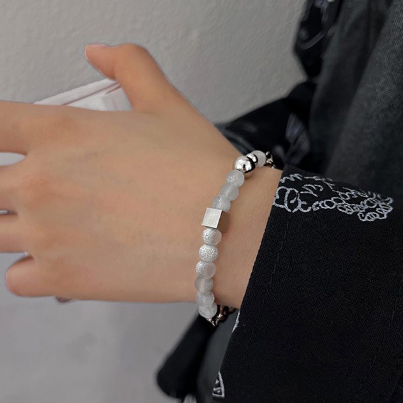 Vòng Tay Chuỗi Hạt Vuông Khâu Họa Tiết Bầu Trời Đầy Sao Thời Trang Cá Tính Cho Nam Và Nữ